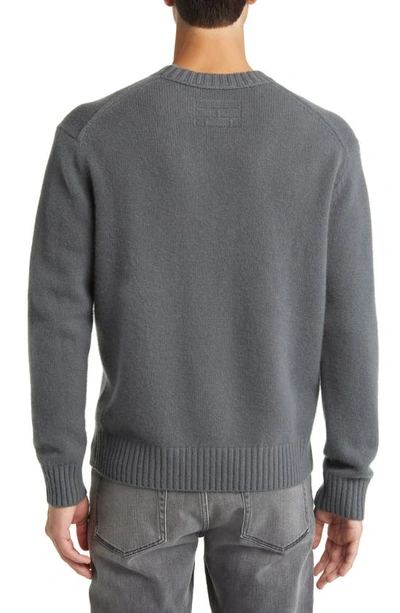 Shop Frame Cashmere Crewneck Sweater In Charcoal Grey