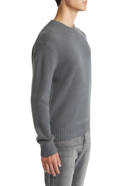 Shop Frame Cashmere Crewneck Sweater In Charcoal Grey