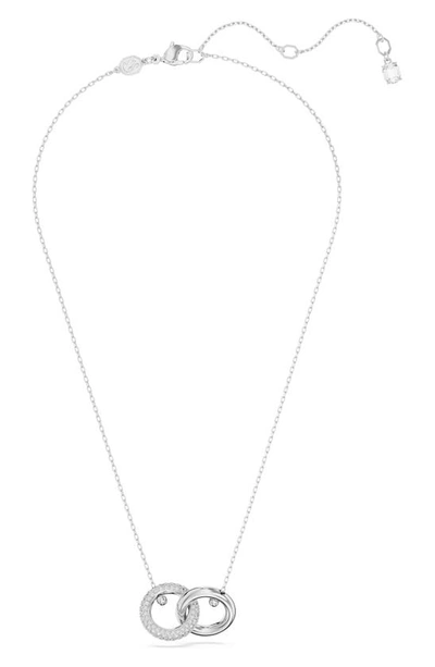 Shop Swarovski Dextera Interlink Pendant Necklace In Silver