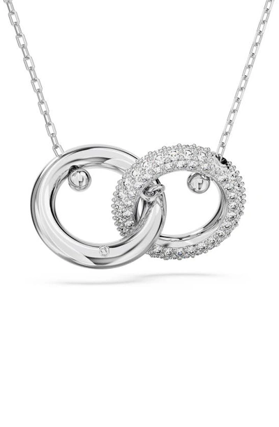 Shop Swarovski Dextera Interlink Pendant Necklace In Silver