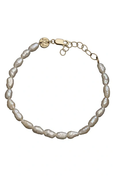 Shop Jennifer Zeuner Nina Imitation Baroque Pearl Bracelet In Yellow Gold