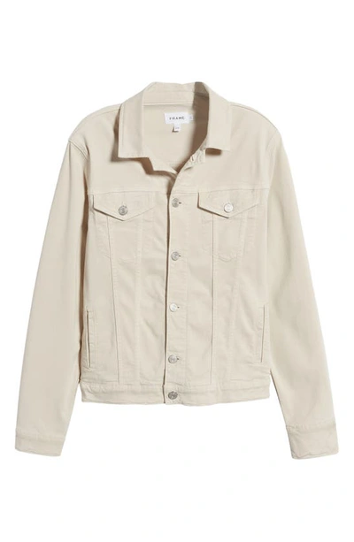 Shop Frame Heritage Trucker Jacket In Milk Beige