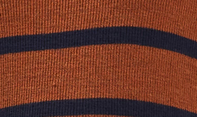 Nom Maternity Sarabeth Stripe Tunic Sweater In Brown Navy Stripe