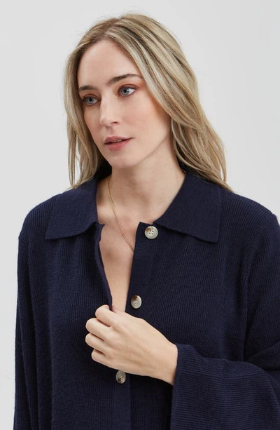 Shop Nom Maternity Thomasine Sweater Cardigan In Navy