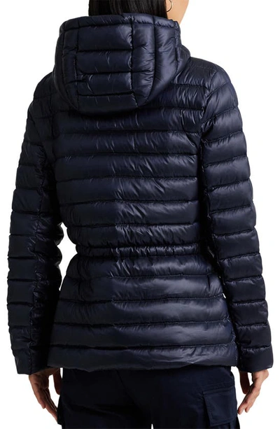 Shop Lauren Ralph Lauren Hooded Down Puffer Jacket In Dark Navy