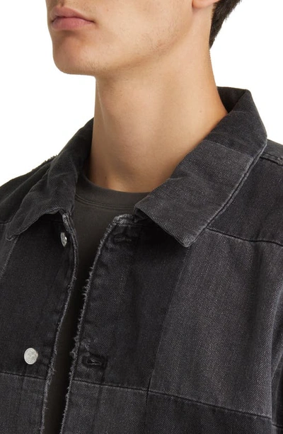 Shop Frame Checkerboard Denim Jacket In Monochrome Washed Noir