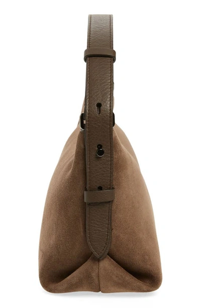 Shop Brunello Cucinelli Suede Shoulder Bag In C8769 Torba