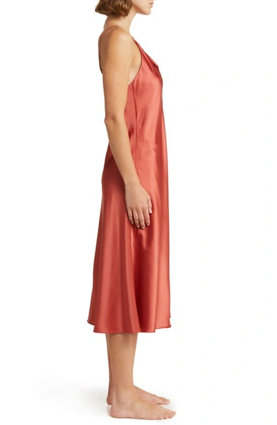 Shop Natori Glamour Satin Nightgown In Rich Spice