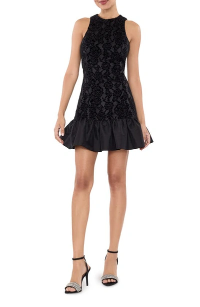 Shop Likely Elton Lace Overlay Minidress In Black