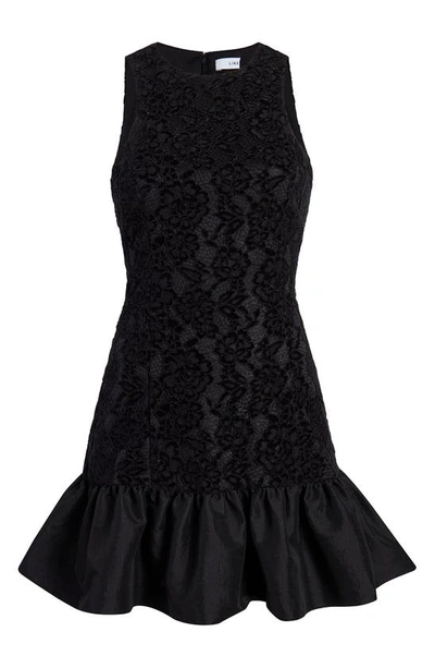 Shop Likely Elton Lace Overlay Minidress In Black