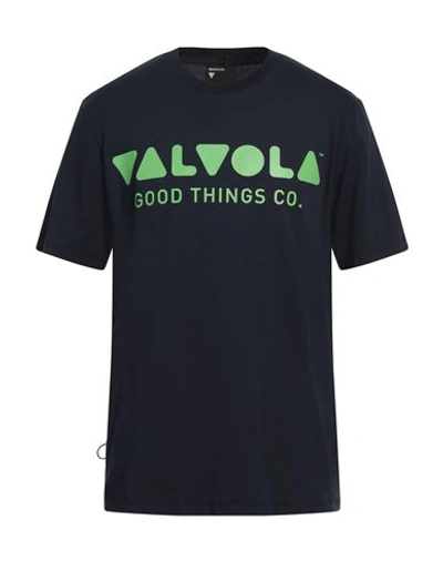 Shop Valvola. Man T-shirt Navy Blue Size Xl Cotton