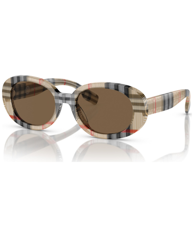 Shop Burberry Kids Sunglasses, Jb4339 (ages 7-10) In Vintage Check