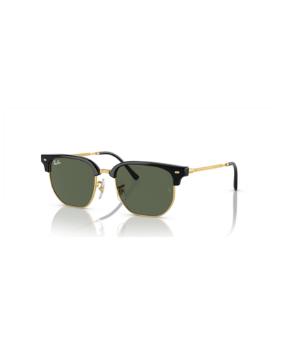 Shop Ray-ban Jr New Clubmaster Kids Sunglasses, Rb9116s (ages 11-13) In Black On Gold