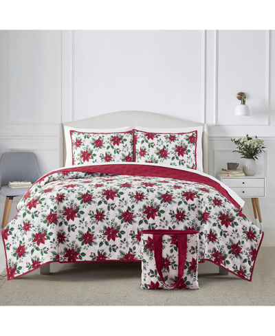 Shop Charter Club Poinsettia Quilt Bag Set, Full/queen, Created For Macy's