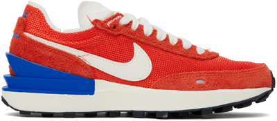 Shop Nike Red Waffle One Vintage Sneakers In Picante Red/sail-lt