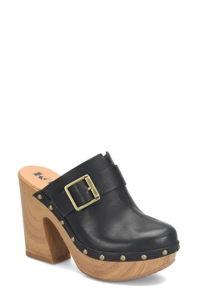 Shop Korks Debbi Block Heel Platform Clog In Black