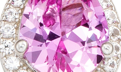 Suzy Levian Sterling Silver Sapphire Drop Earrings In Pink/ Gold