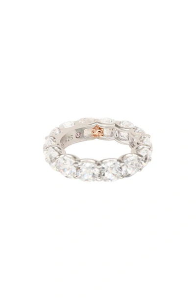 Suzy Levian Cubic Zirconia Eternity Band Ring In White