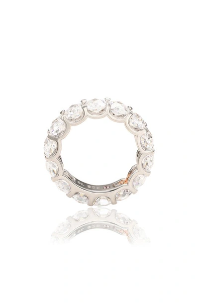Suzy Levian Cubic Zirconia Eternity Band Ring In White