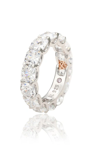 Suzy Levian Cubic Zirconia Eternity Band Ring In White