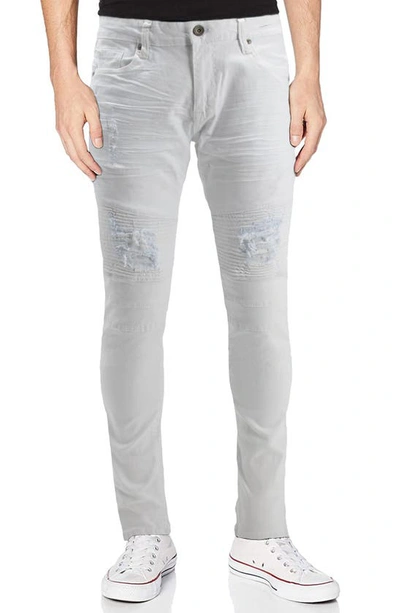 Shop X-ray Xray Rawx Skinny Fit Moto Jeans In White