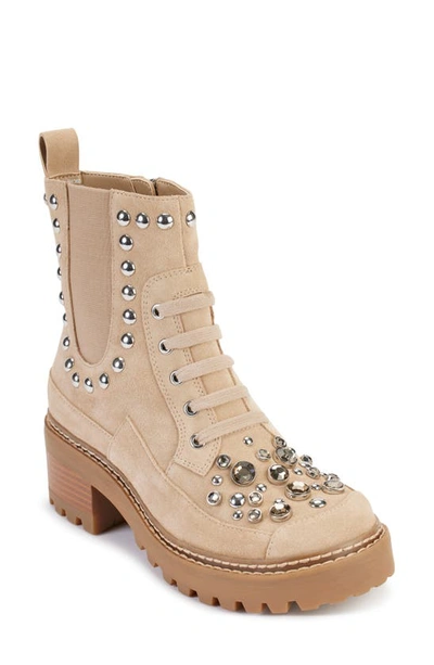 Shop Karl Lagerfeld Breck Studded Bootie In Taupe