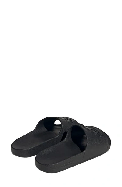 Shop Adidas Originals Adilette Aqua Slide Sandal In Black/ Black/ Black