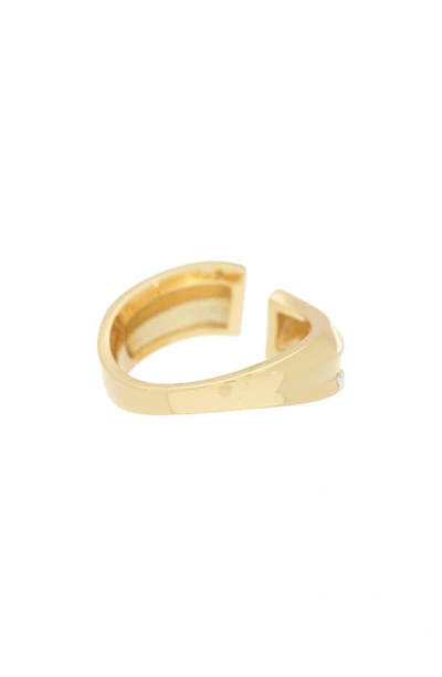 Shop Covet Pavé Crystal Open Band Ring In Gold