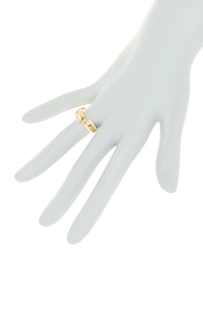 Shop Covet Pavé Crystal Open Band Ring In Gold