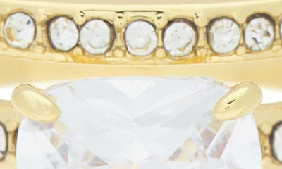 Shop Covet Oval Crystal Pavé Band Ring In Gold