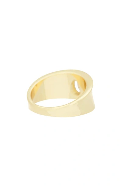 Shop Covet Teardrop Crystal Ring In Gold