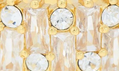 Shop Covet Baguette Crystal Eternity Ring In Gold