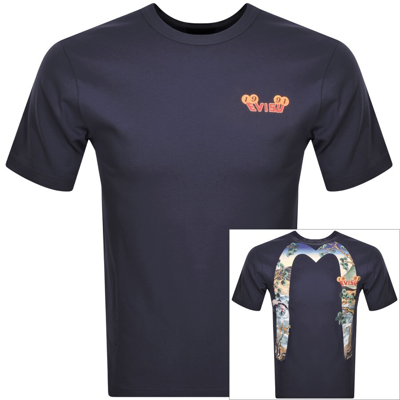 Shop Evisu 1991 Logo T Shirt Navy