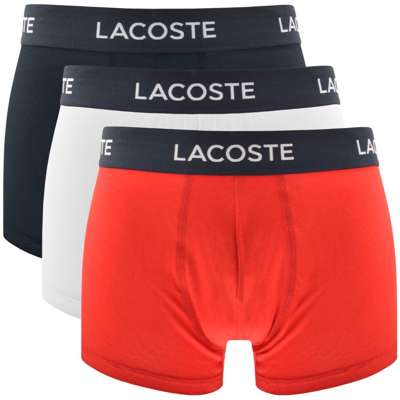 Lacoste Men Boxer Briefs Pack 3 French Flag Iconic Lifestyle In Navy  Blue/silver