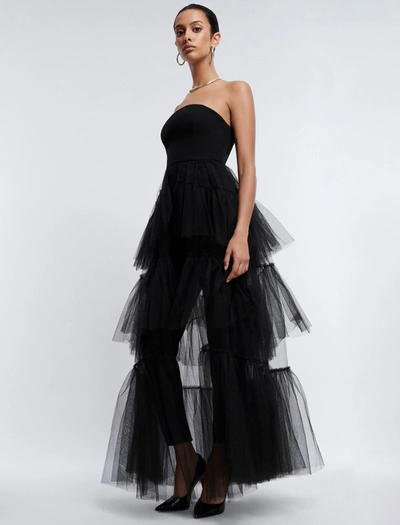 Shop Bcbgmaxazria Ambrosia Jumpsuit Gown In Black