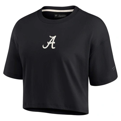 Shop Fanatics Signature Black Alabama Crimson Tide Elements Super Soft Boxy Cropped T-shirt
