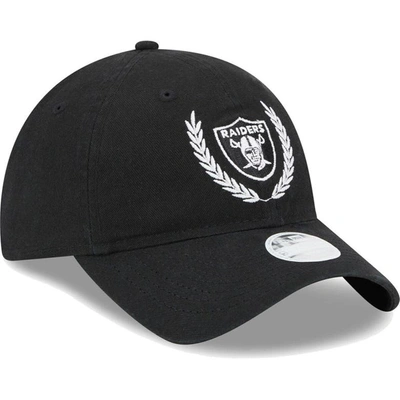Shop New Era Black Las Vegas Raiders Leaves 9twenty Adjustable Hat