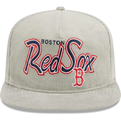 Shop New Era Gray Boston Red Sox Corduroy Golfer Adjustable Hat