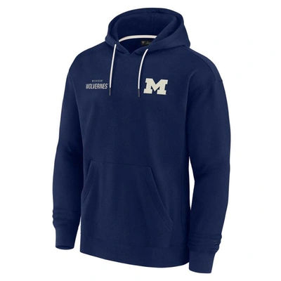 Fanatics Signature Unisex  Navy Michigan Wolverines Super Soft Fleece Pullover Hoodie In Navy