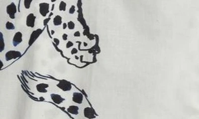 Desmond & Dempsey The Jag Printed Cotton Pyjama Set In Jag Cream