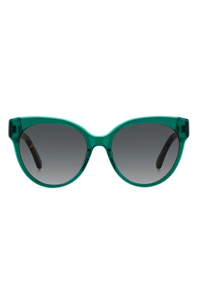 Shop Kate Spade Aubriela 55mm Gradient Round Sunglasses In Green/ Grey Shaded