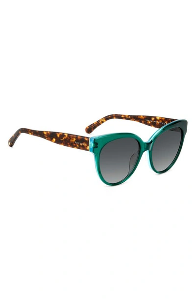 Shop Kate Spade Aubriela 55mm Gradient Round Sunglasses In Green/ Grey Shaded