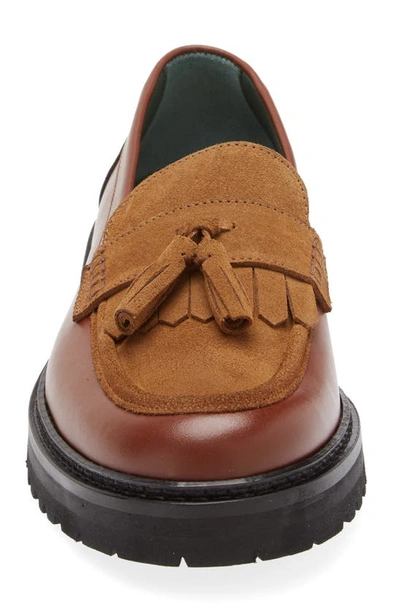 Shop Vinny's Richee Penny Loafer In Brown/ Light Brown Suede