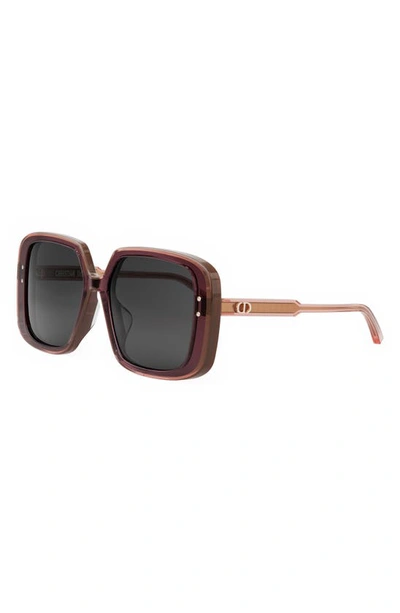 Shop Dior 'highlight S3f 56mm Square Sunglasses In Bordeaux/ Other / Smoke