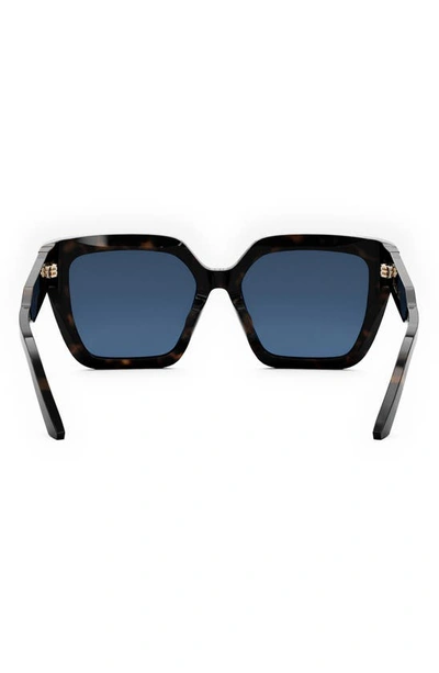 Shop Dior 'signature S10f 55mm Butterfly Sunglasses In Dark Havana / Blue