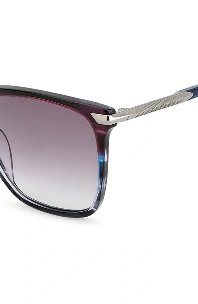 Shop Rag & Bone 55mm Polarized Gradient Rectangle Sunglasses In Blue Violet