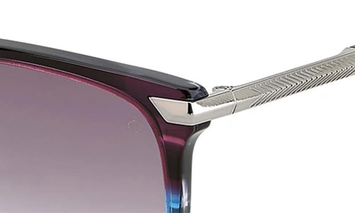 Shop Rag & Bone 55mm Polarized Gradient Rectangle Sunglasses In Blue Violet