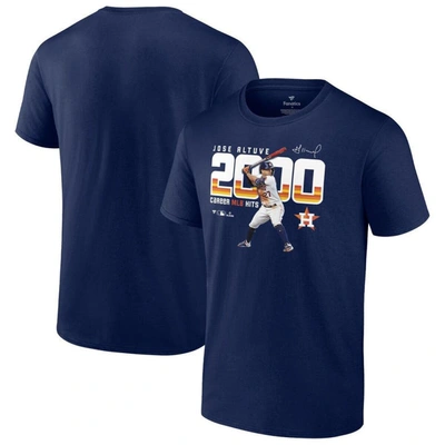 Shop Fanatics Branded Jose Altuve Navy Houston Astros 2,000 Career Hits T-shirt