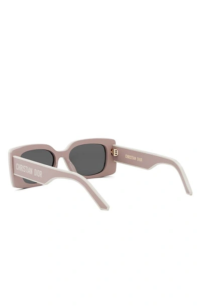 Shop Dior 'pacific S1u 53mm Rectangular Sunglasses In Shiny Pink / Smoke