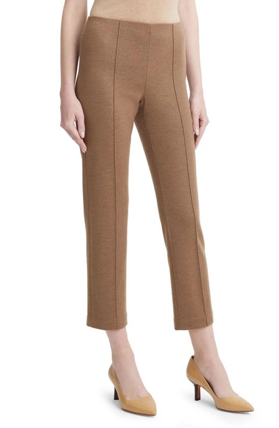 Shop Vince Cozy Stitch Pintuck Wool Blend Crop Pants In Ristretto